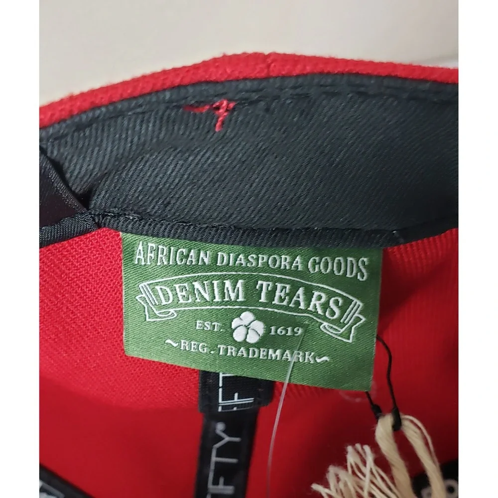 New Era Denim Tears 59FIFTY Fitted Hat Red 7 1/4 Mens Cap Streetwear Designer